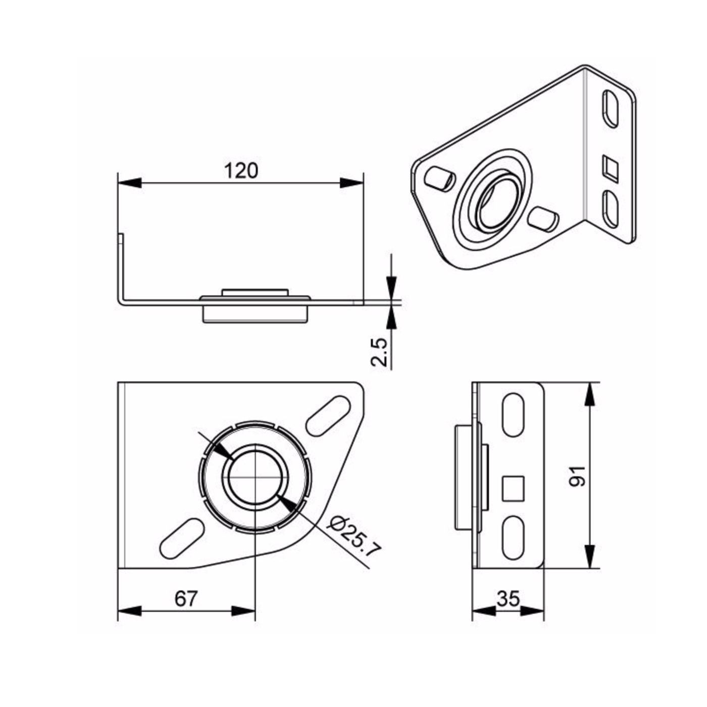 Suport Arc , 67 mm — Ușă garaj - imagine 3